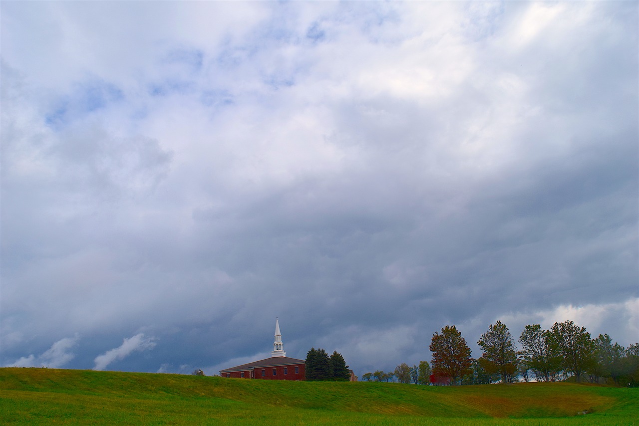 sky church clouds free photo