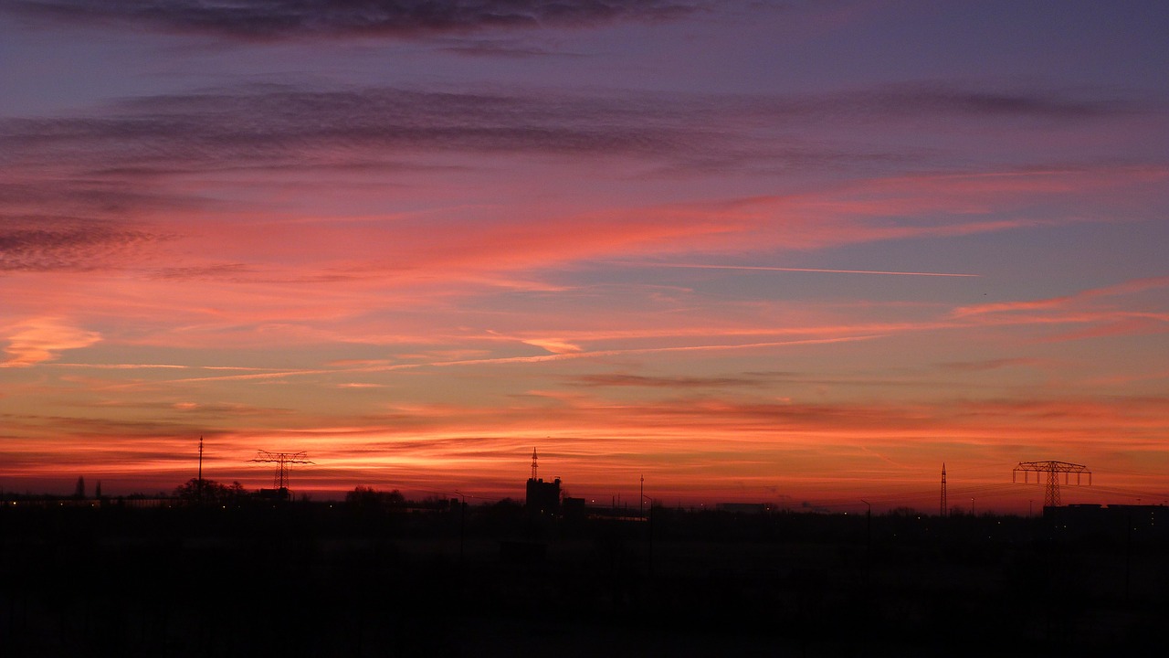 sky red afterglow free photo