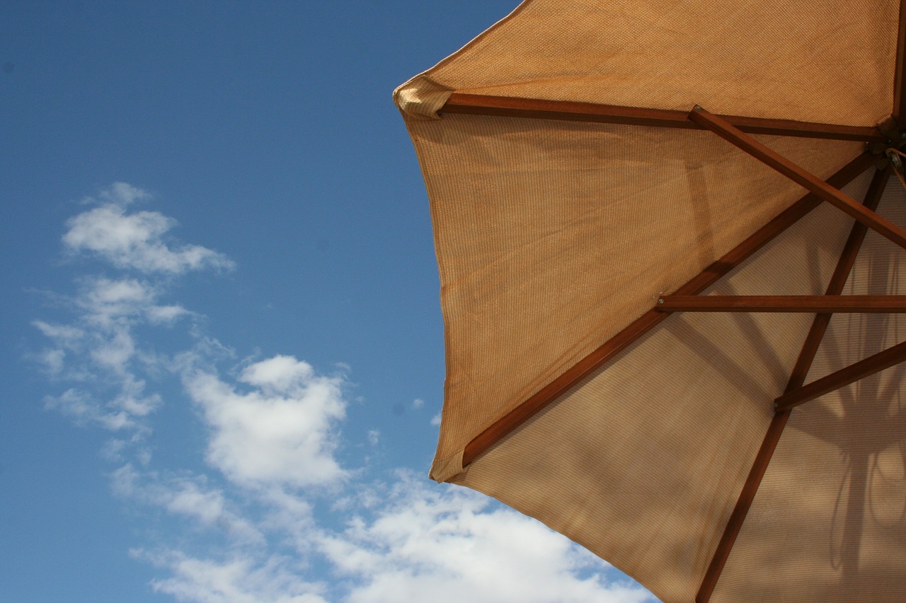 sky blue parasol free photo