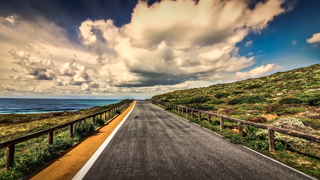 sky travel road free photo