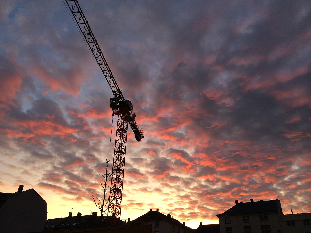 sky cloud crane city architecture free photo