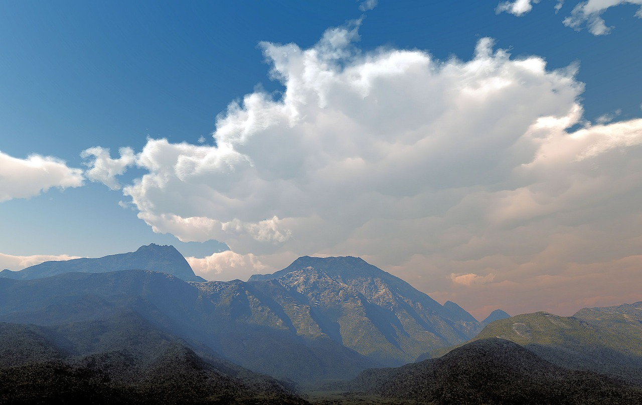 sky clouds mountains free photo