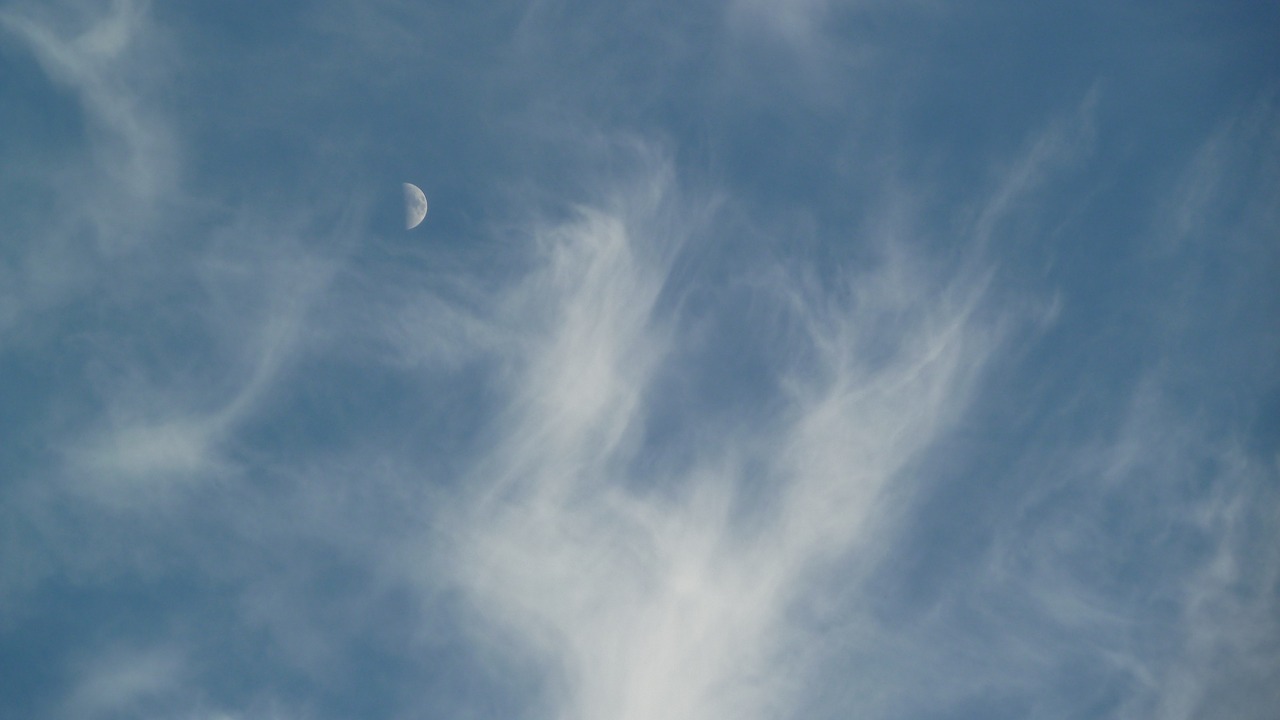 sky moon clouds free photo