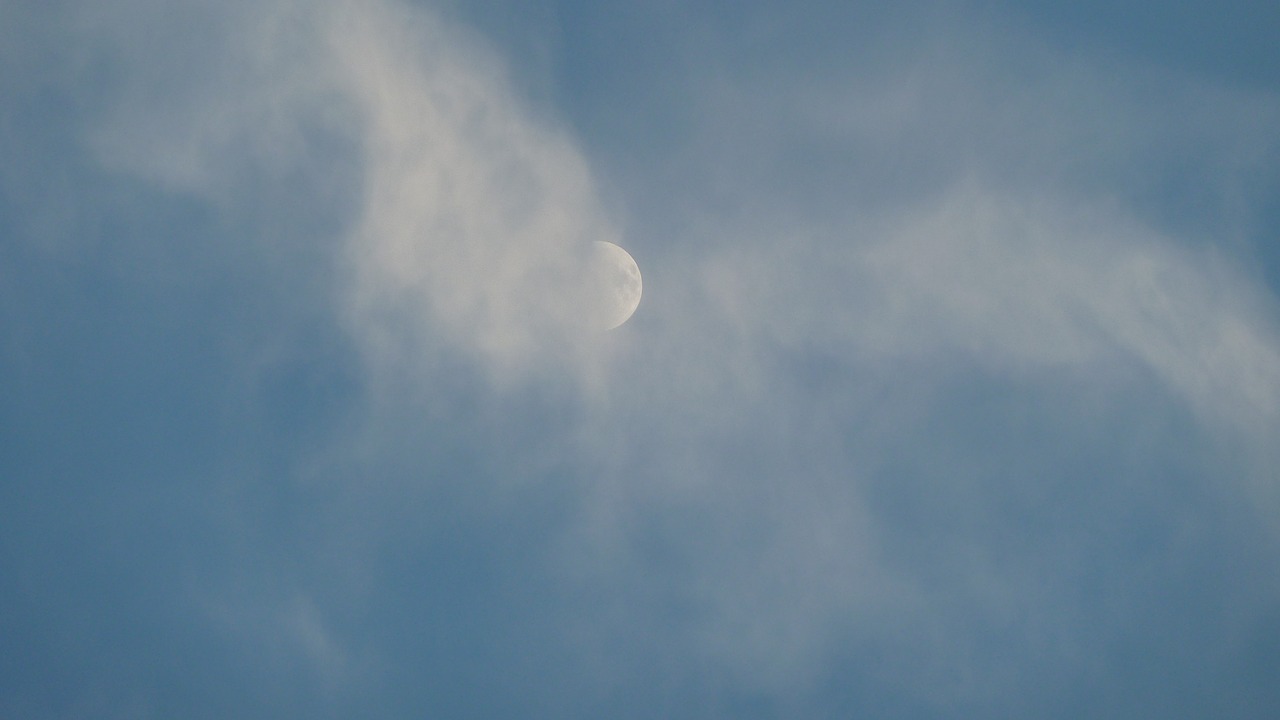 sky moon clouds free photo