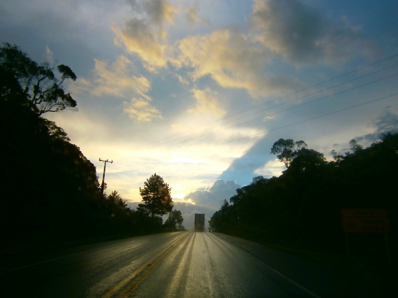 sky clouds road free photo