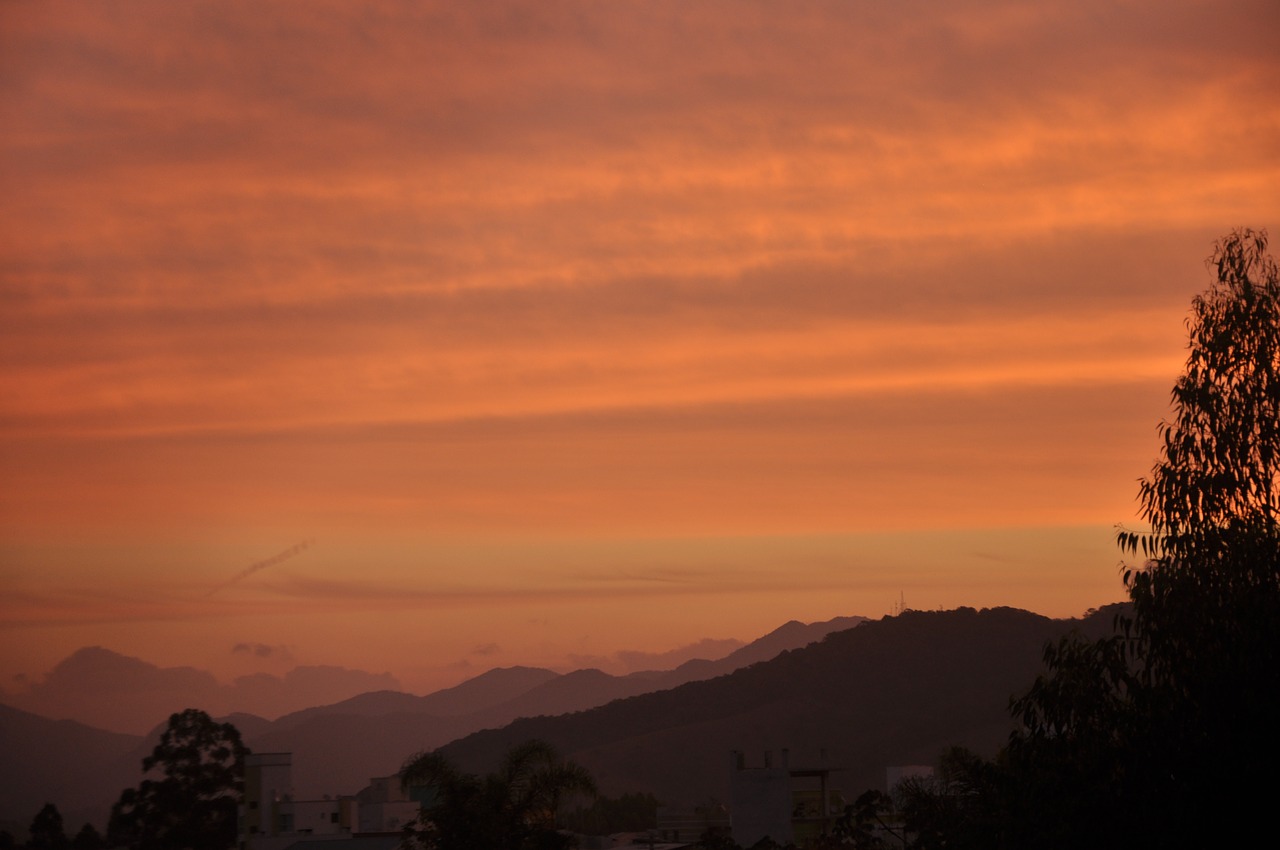 sky  golden hour  orange gradient free photo