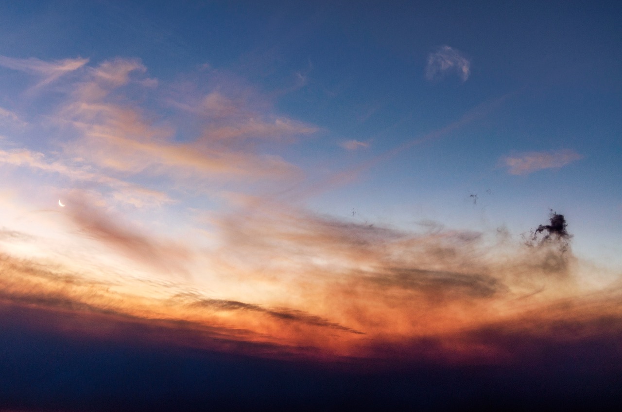 sky  clouds  moon free photo