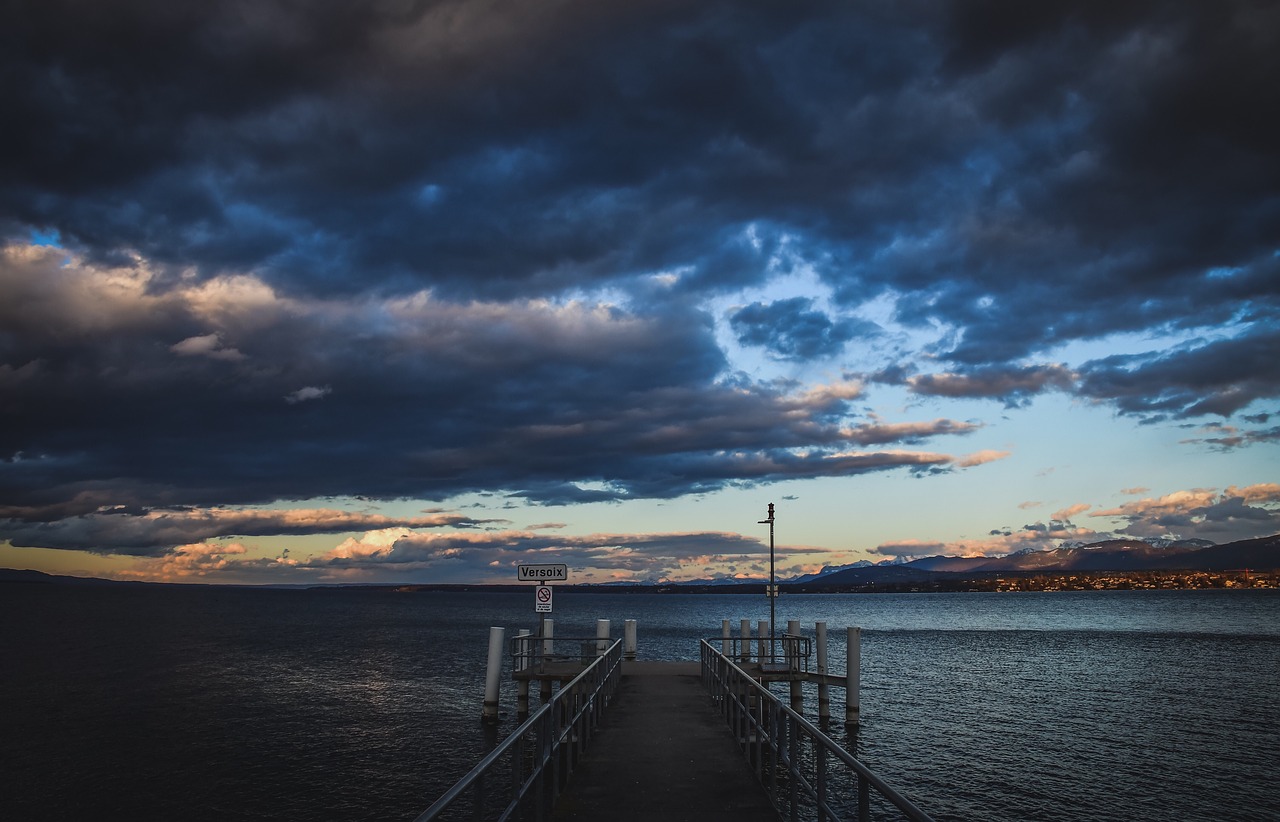 sky  clouds  lake free photo