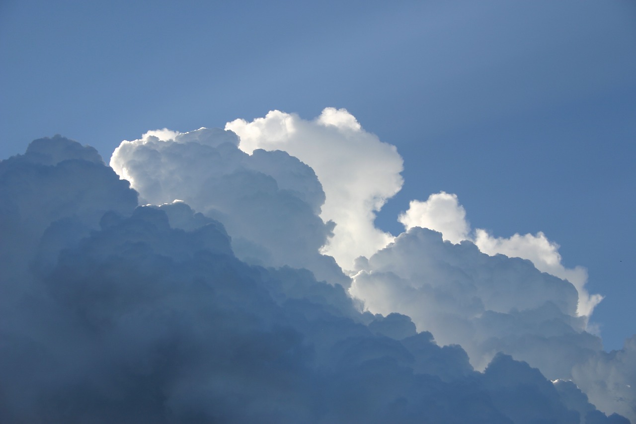 sky clouds rays of sunshine free photo