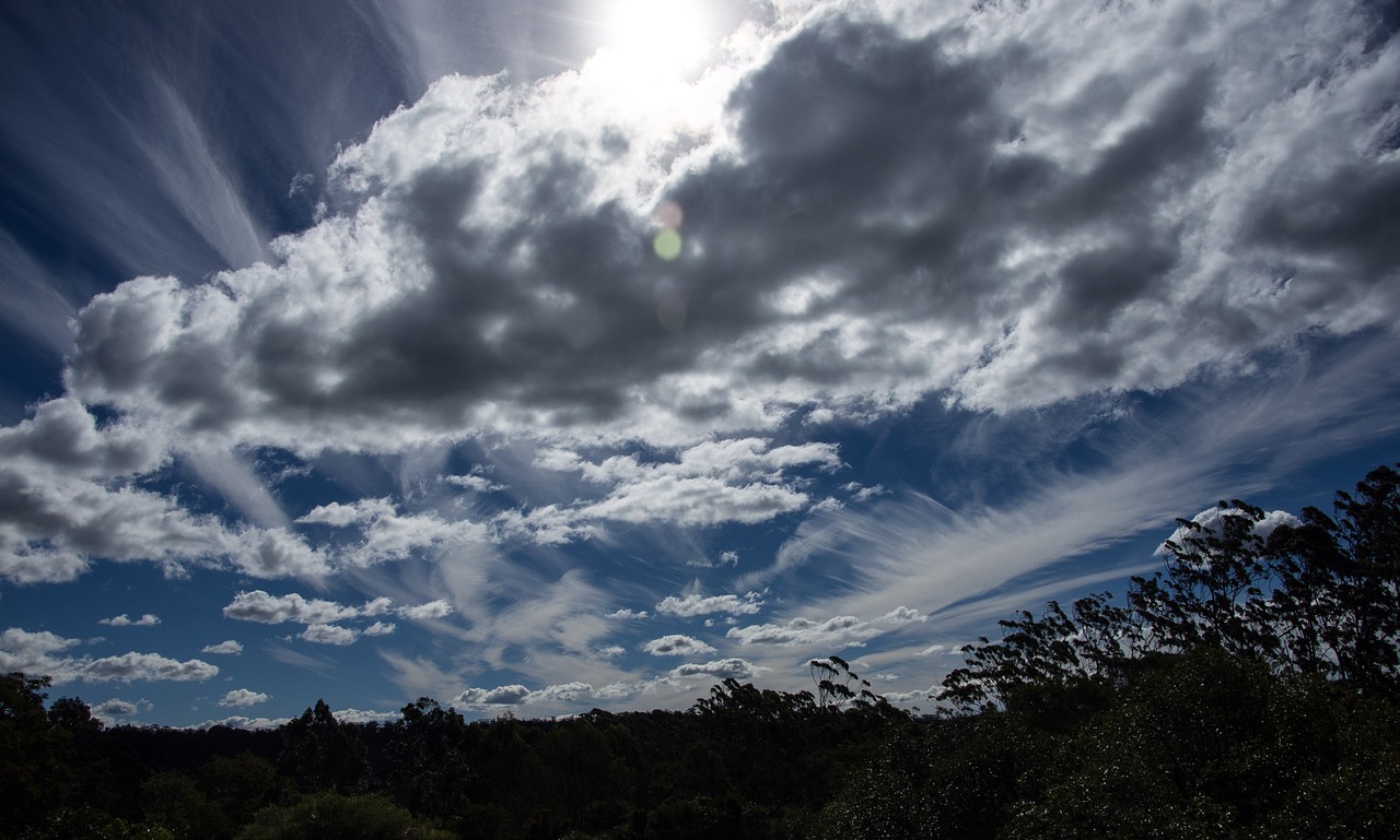 sky clouds sun light free photo