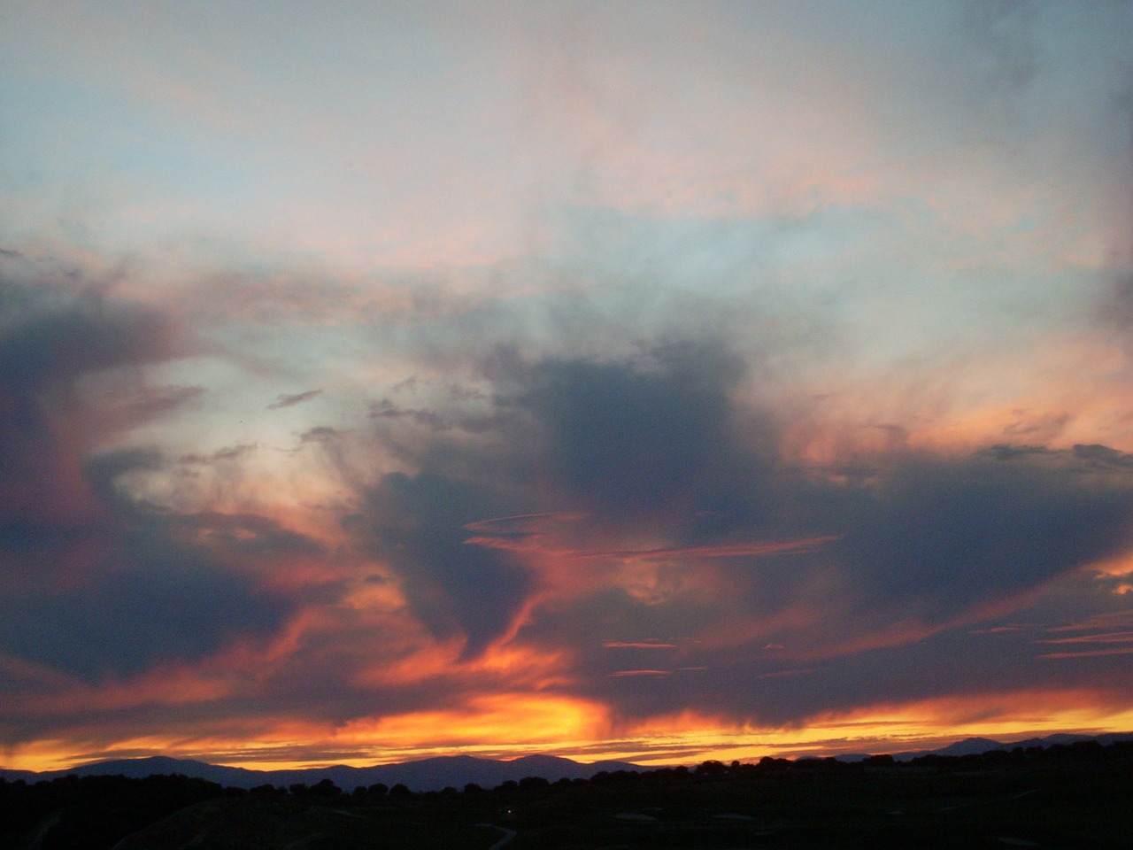 sky sunset madrid free photo
