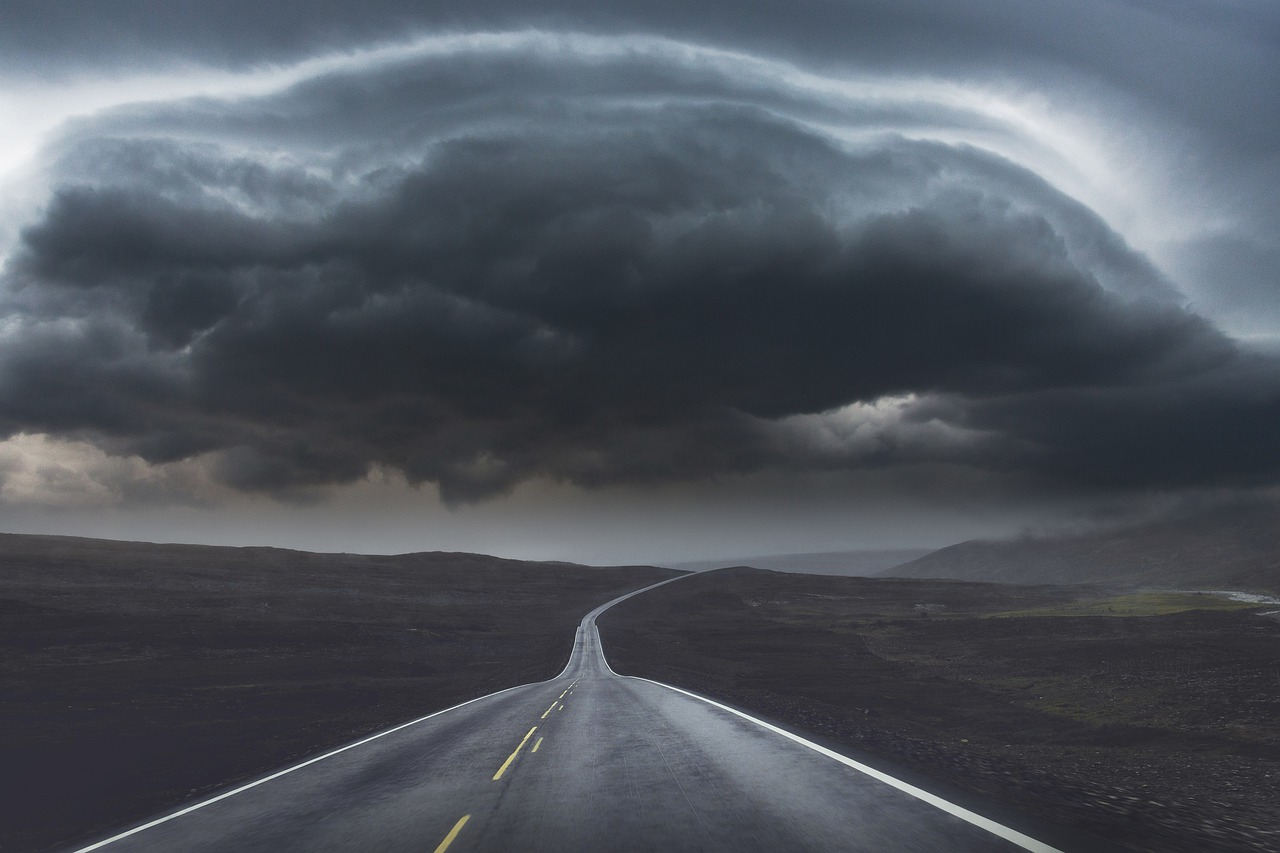 sky  clouds  road free photo