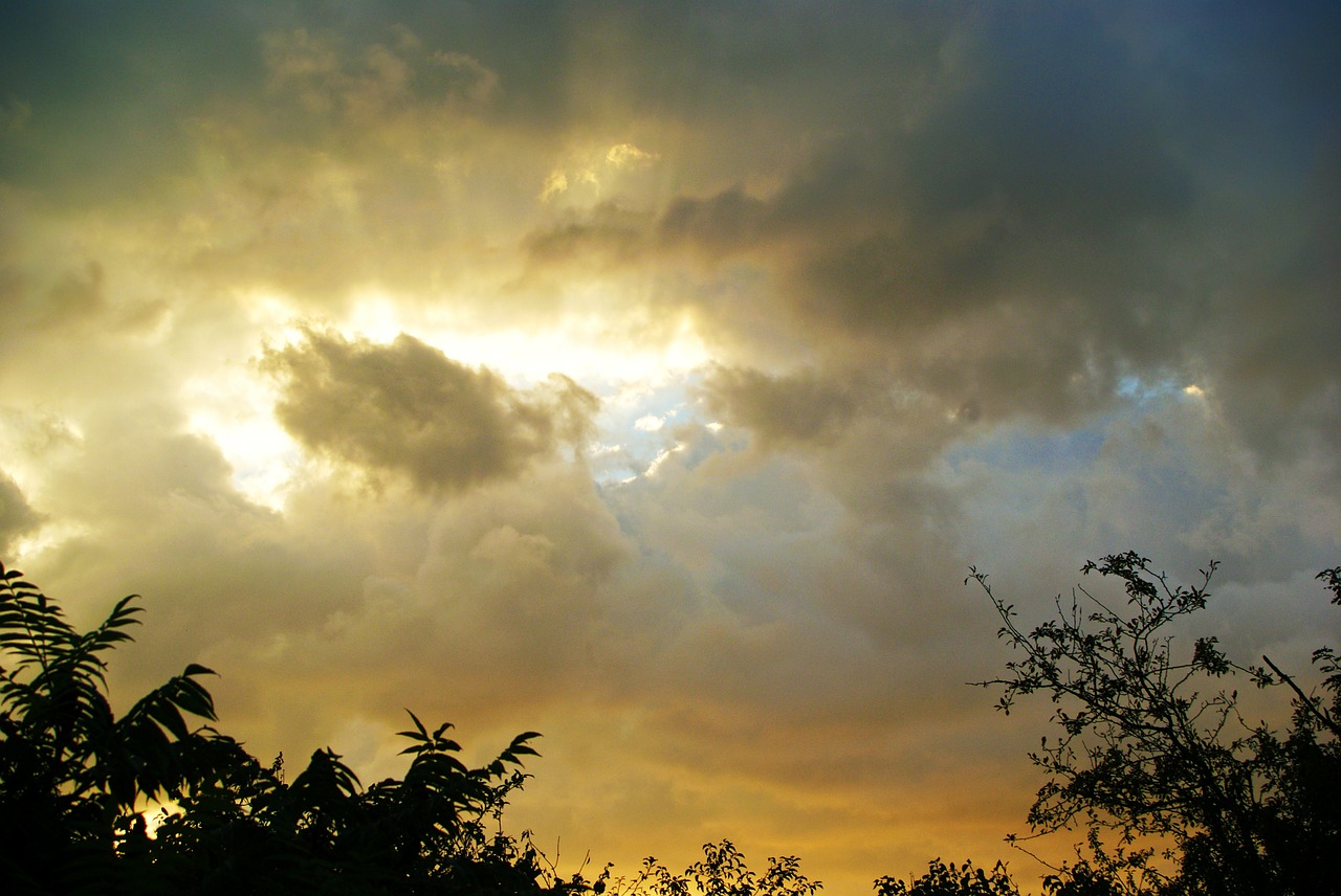 sky lights clouds free photo