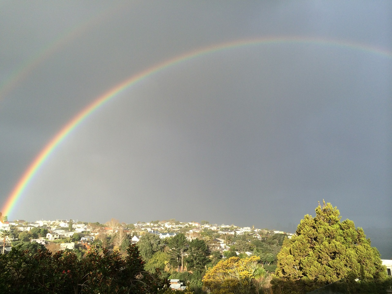 sky rainbow sunny free photo