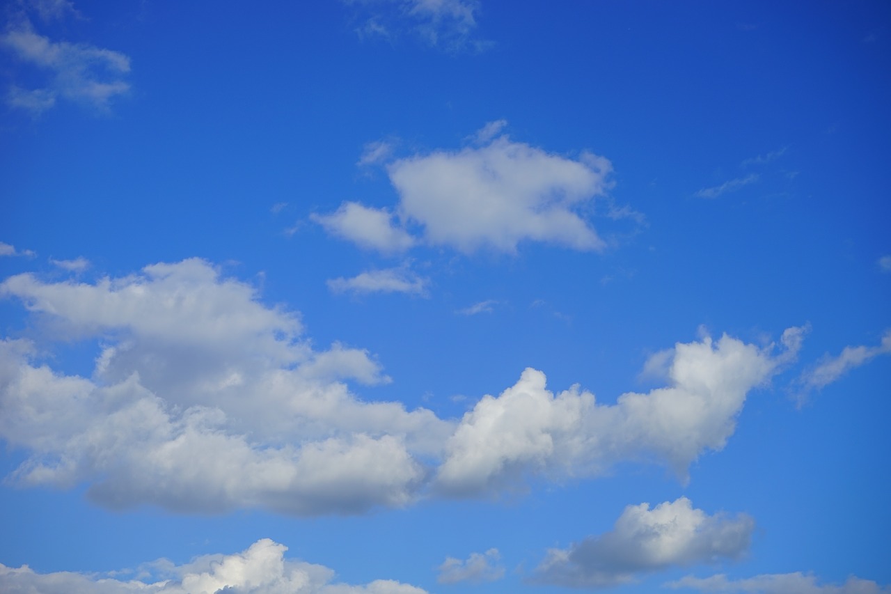 sky blue clouds free photo