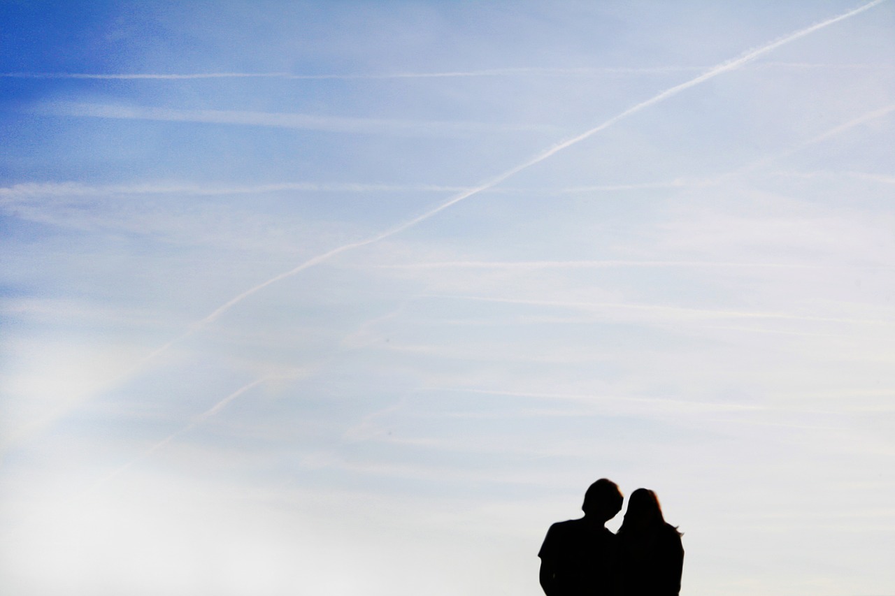 sky pair couple free photo