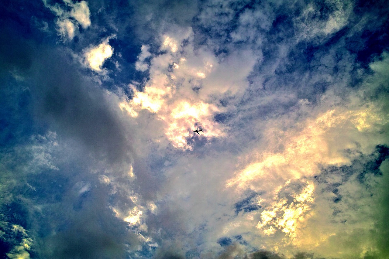 sky cloud aircraft free photo