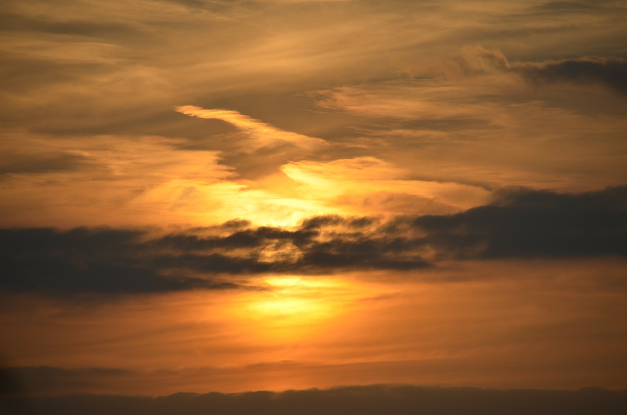 sky sunset abendstimmung free photo