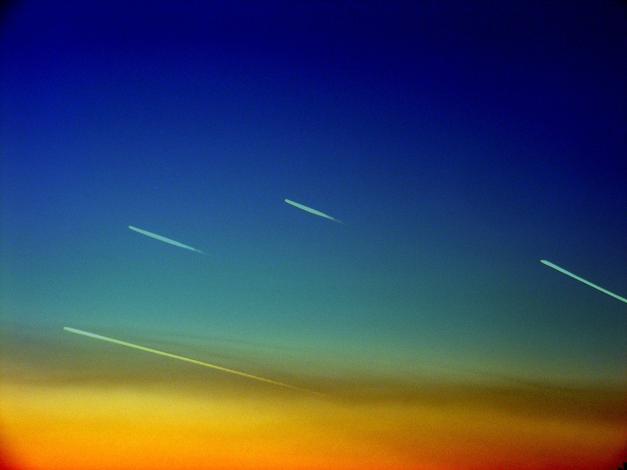 sky planes the streaks free photo