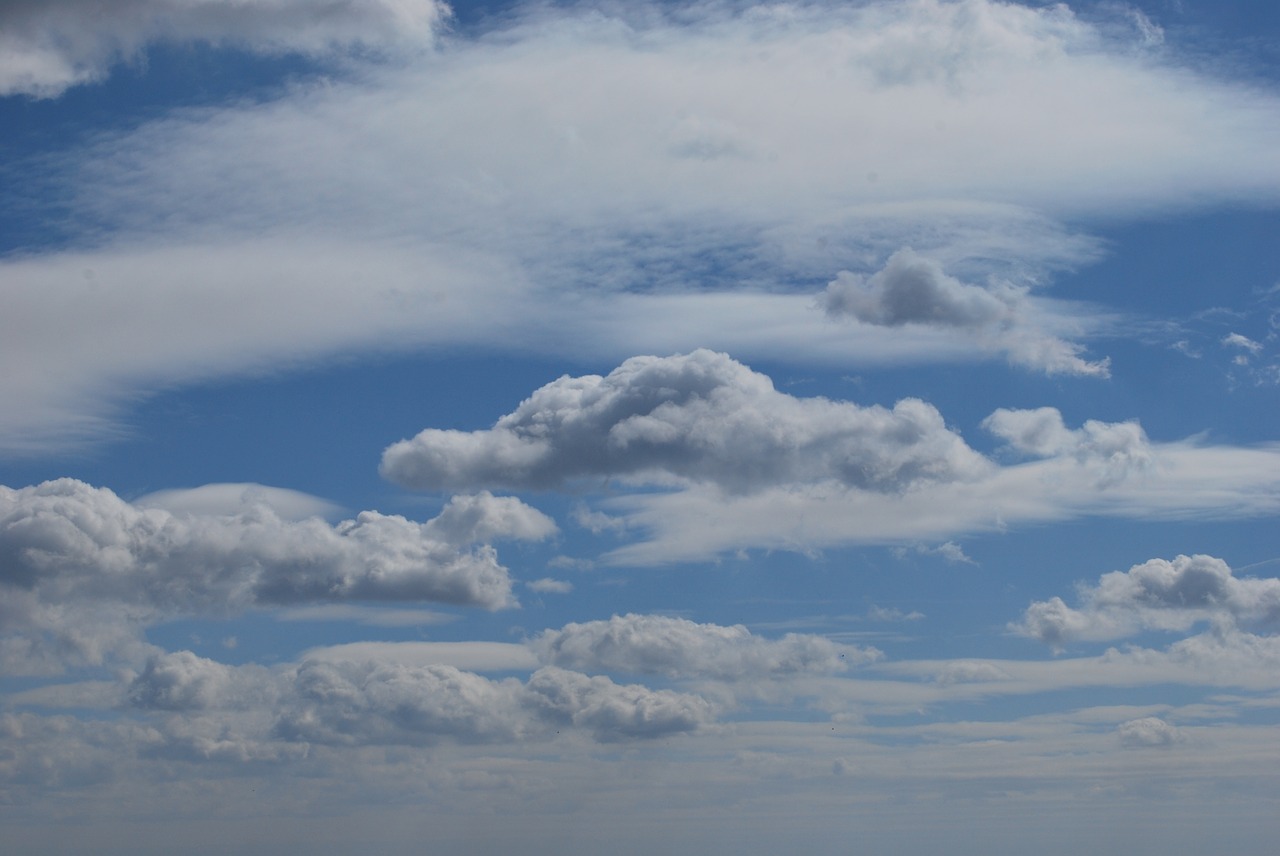 sky clouds white free photo