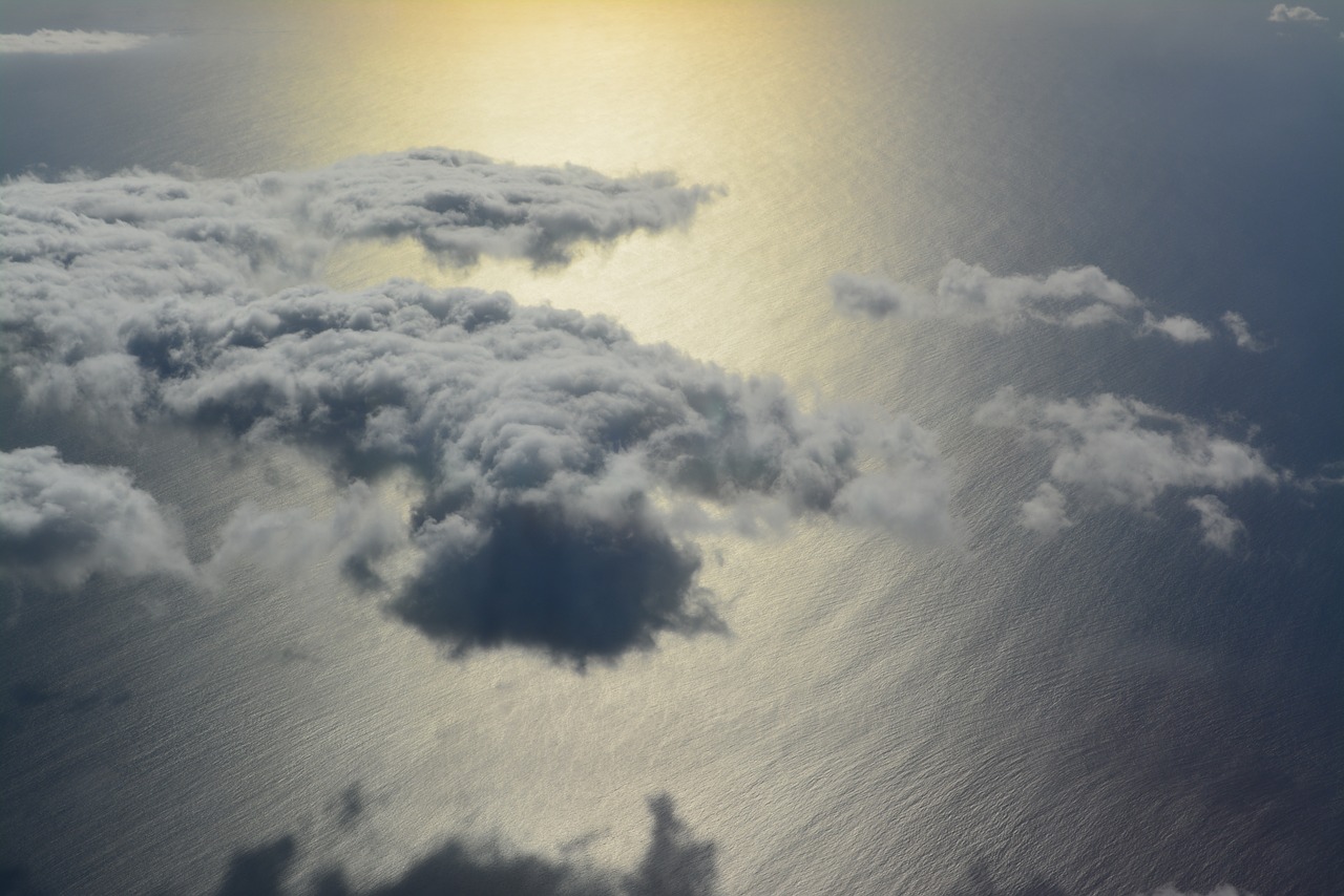 sky clouds plane free photo