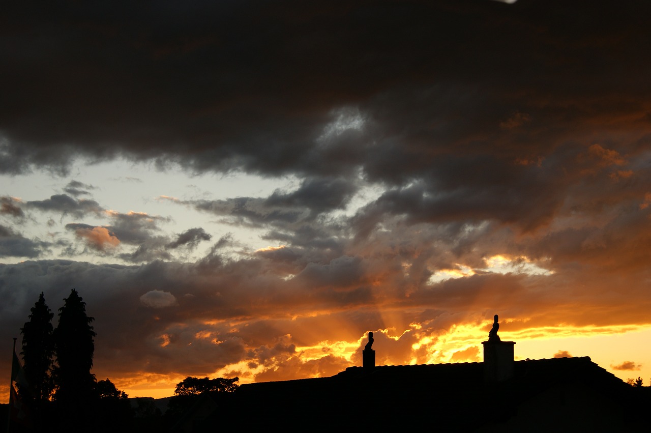 sky sunset clouds free photo