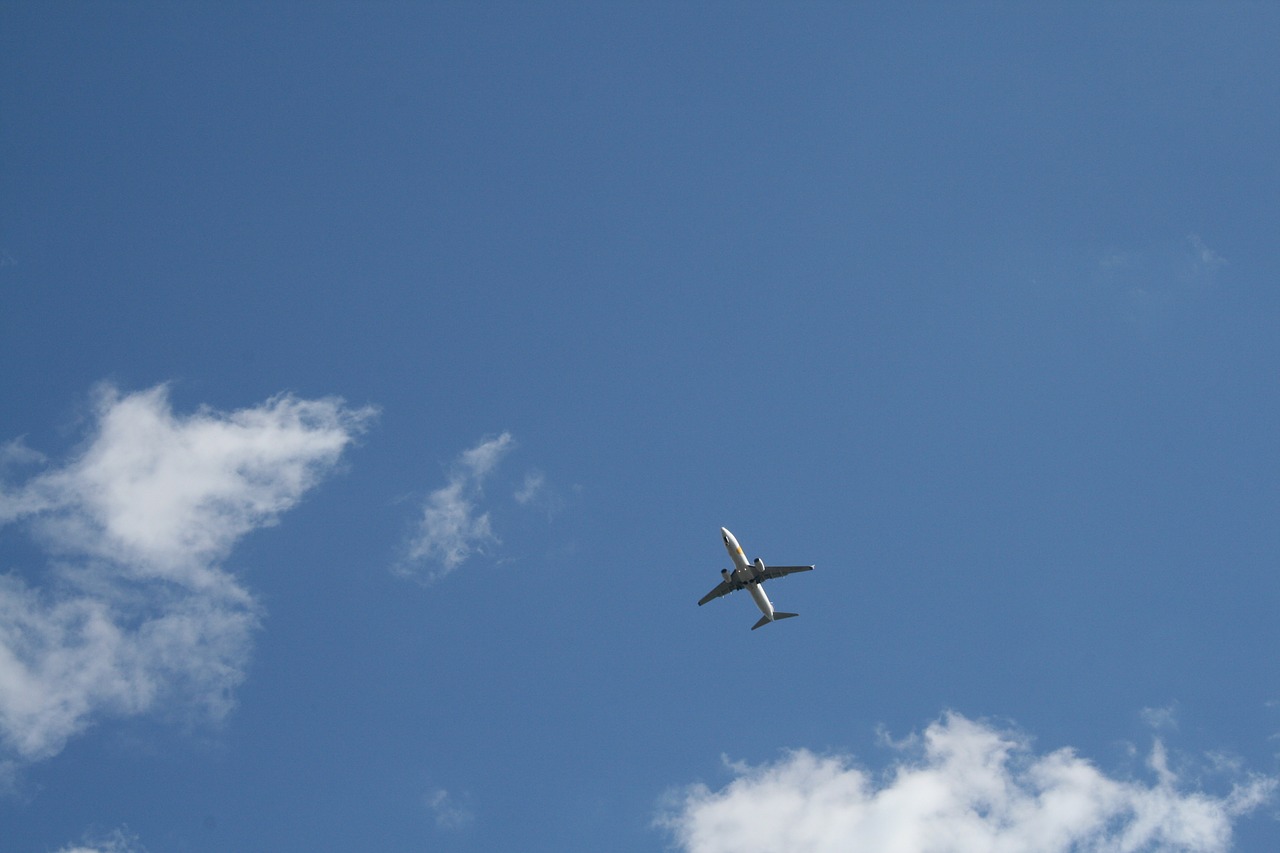 sky plane clouds free photo