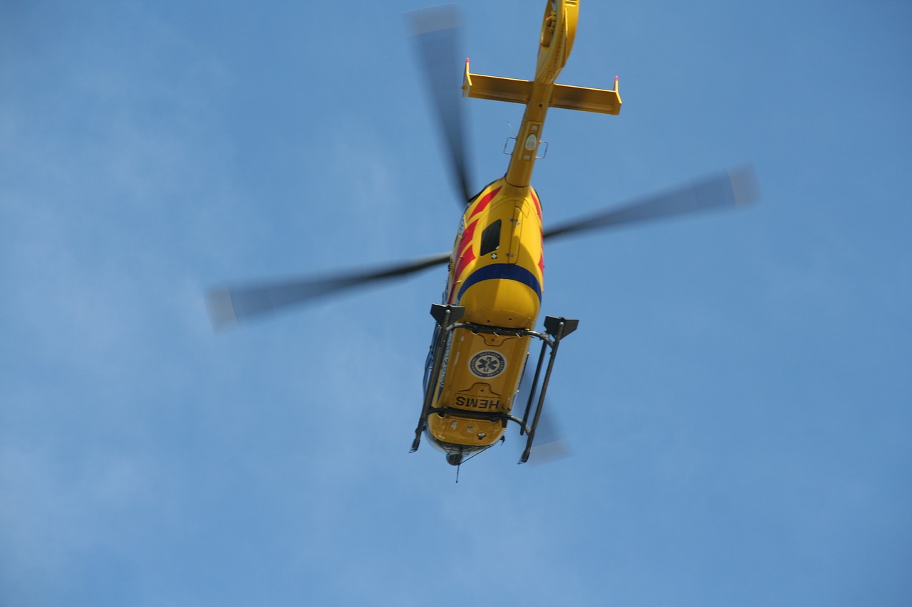 sky summer medical helicopter free photo