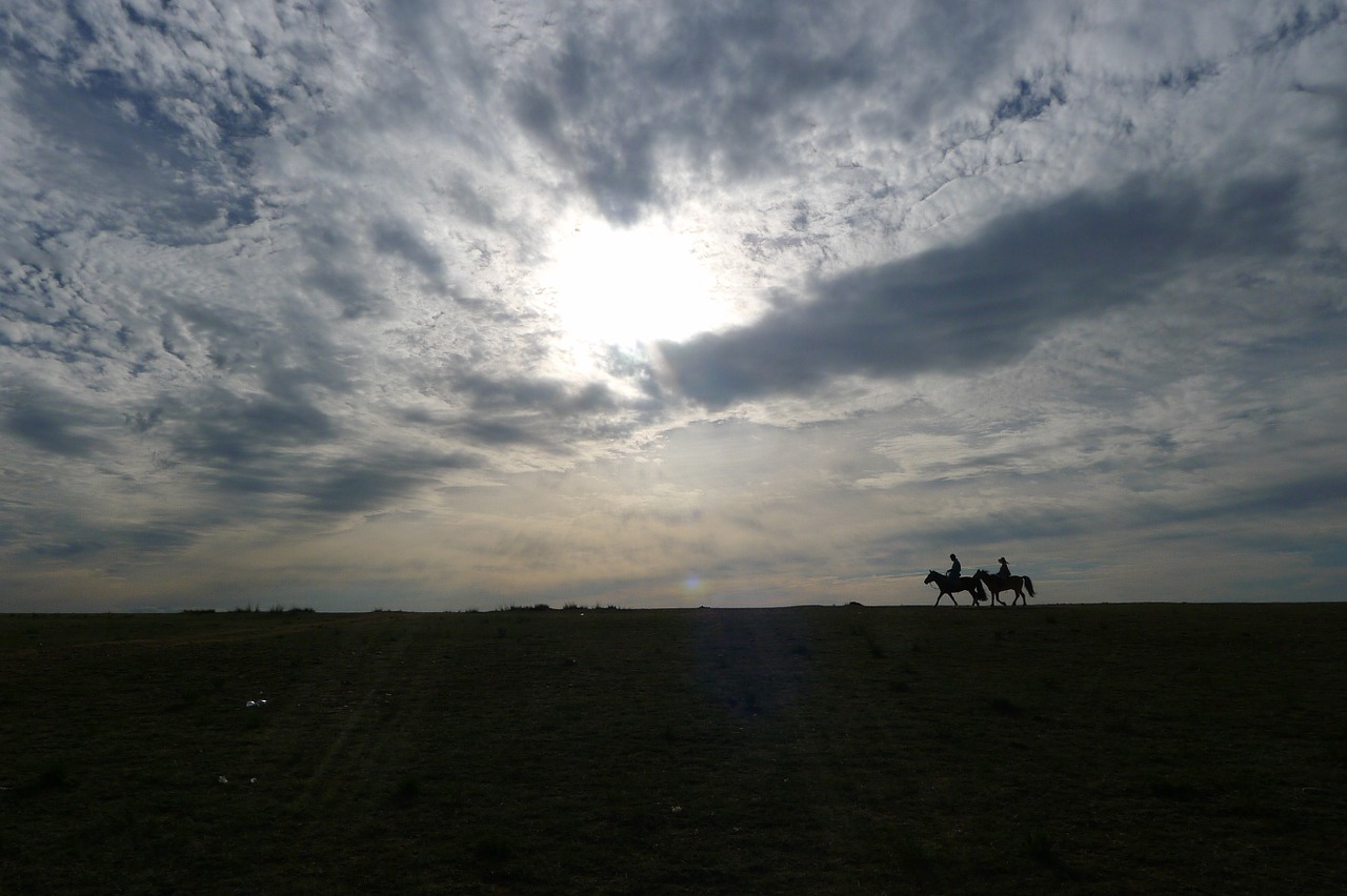 sky silhouette mongolia free photo