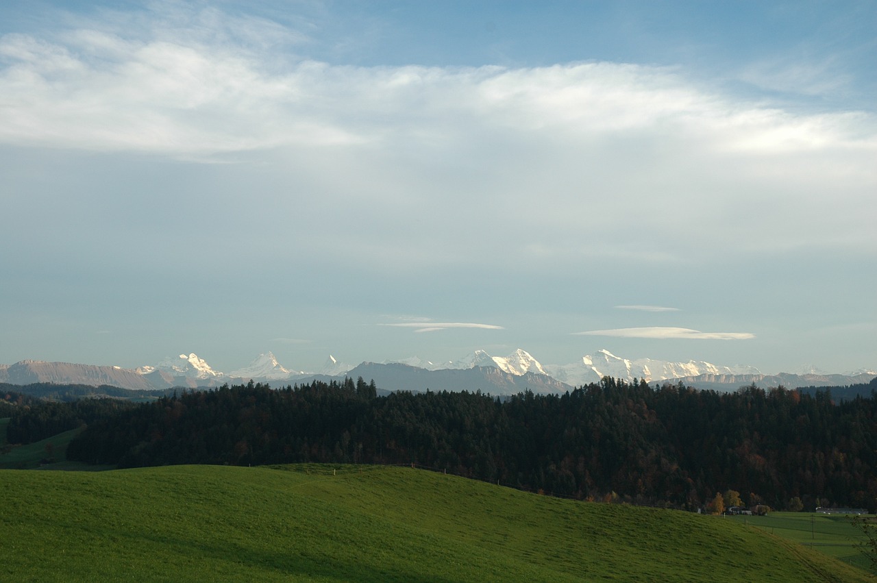 sky mountains clouds free photo