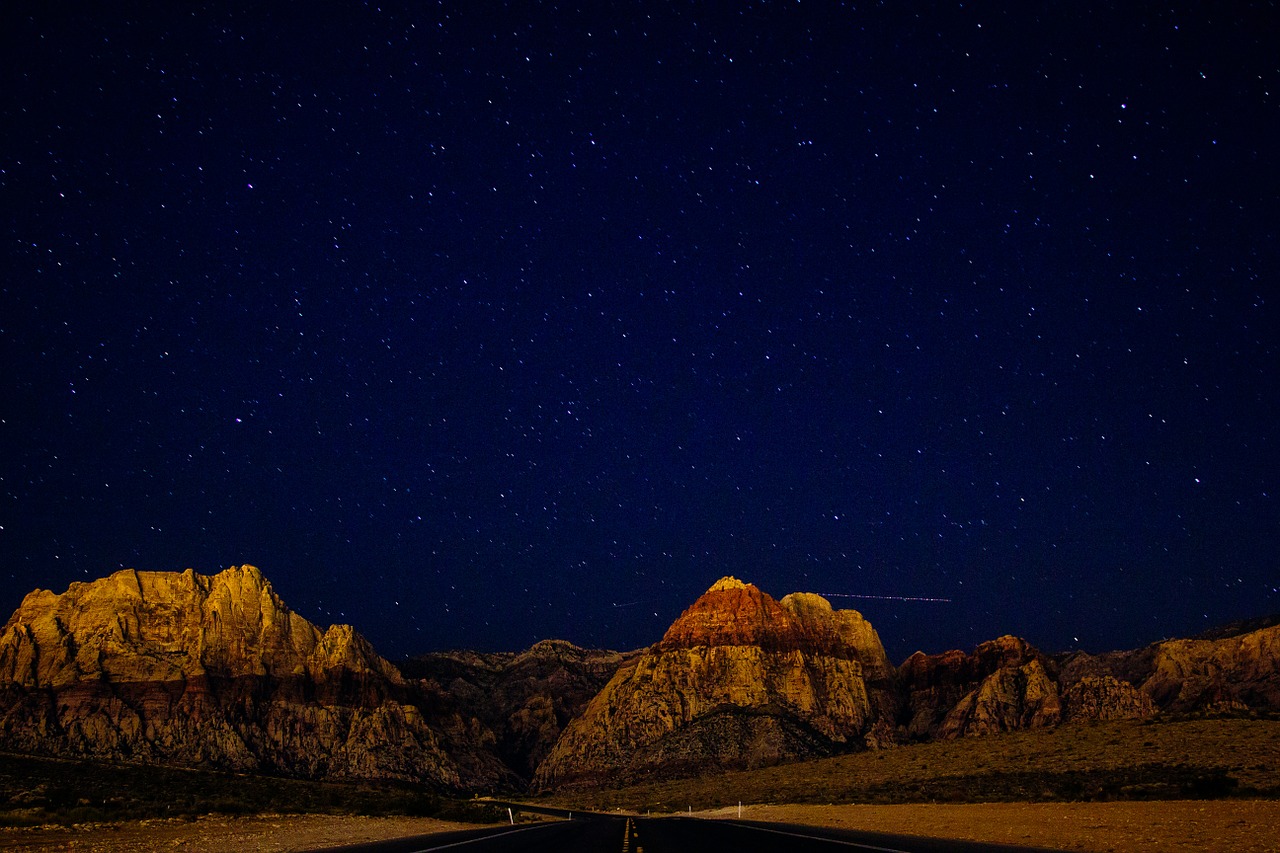 sky stars mountains free photo