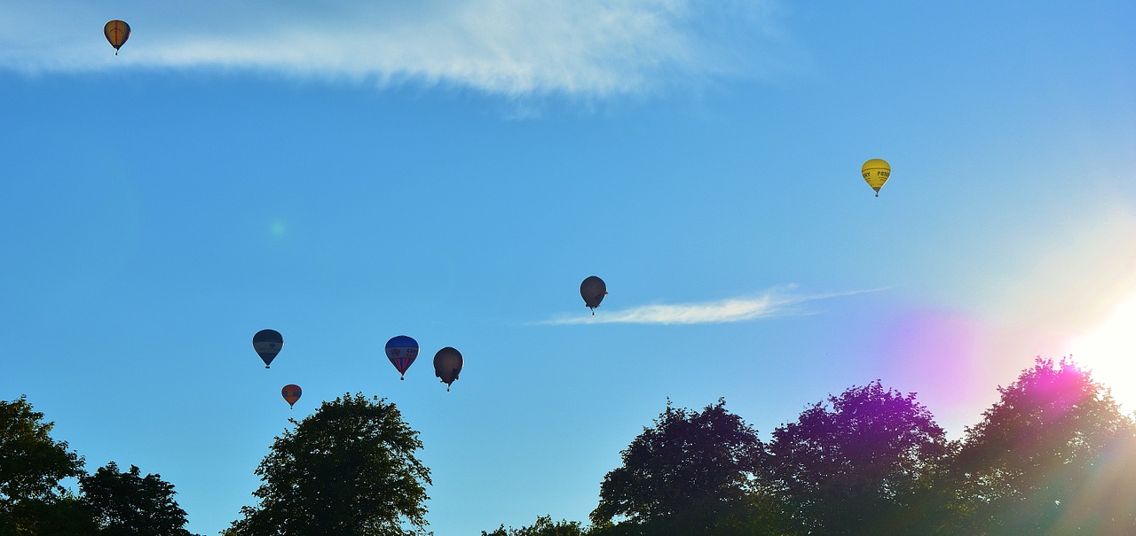 hot air balloons blue sky free photo