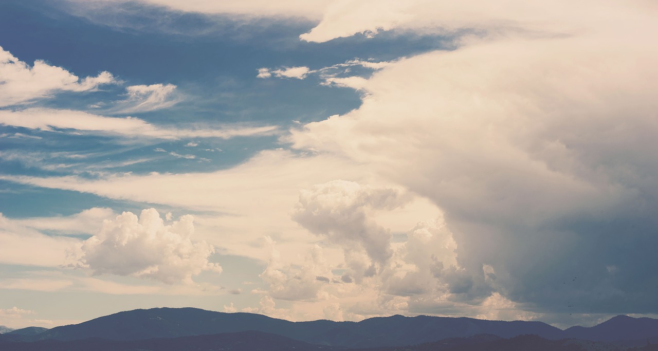 sky clouds mountains free photo