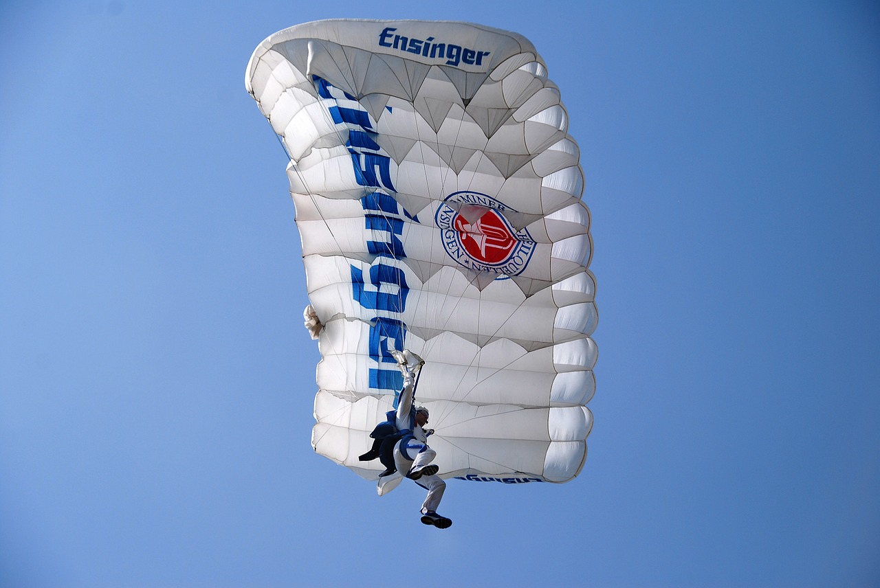 sky parachutist parachute free photo