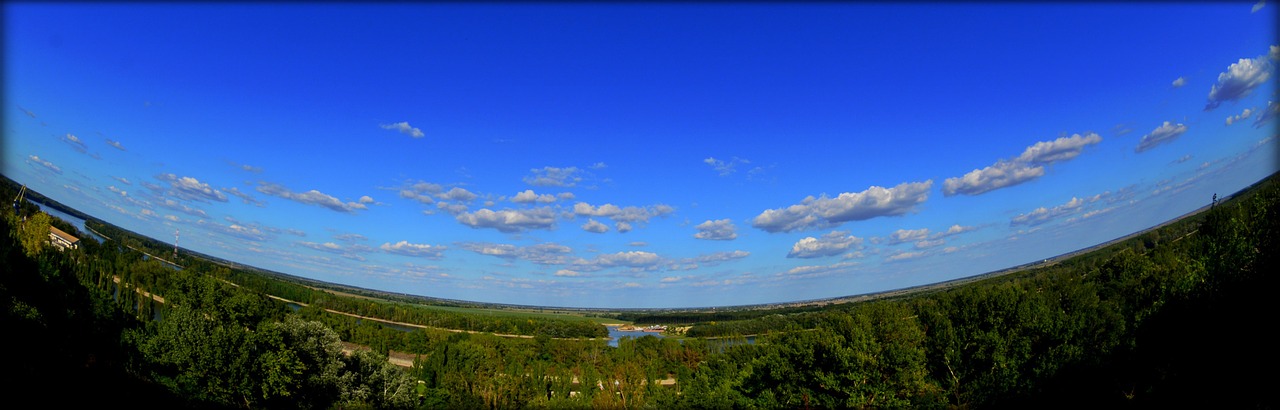 sky trees clouds free photo