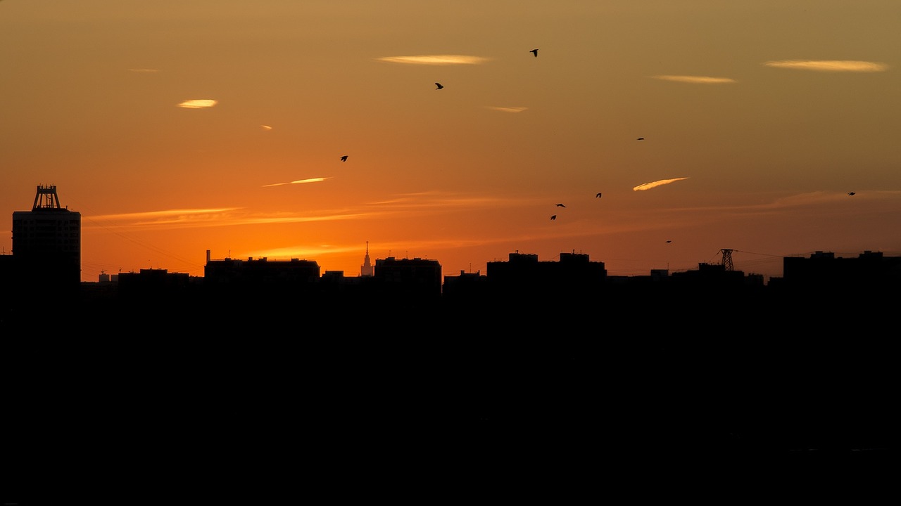 sky evening city sunset free photo