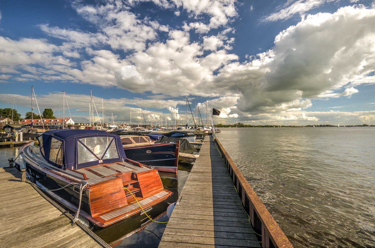 sky lake clouds free photo