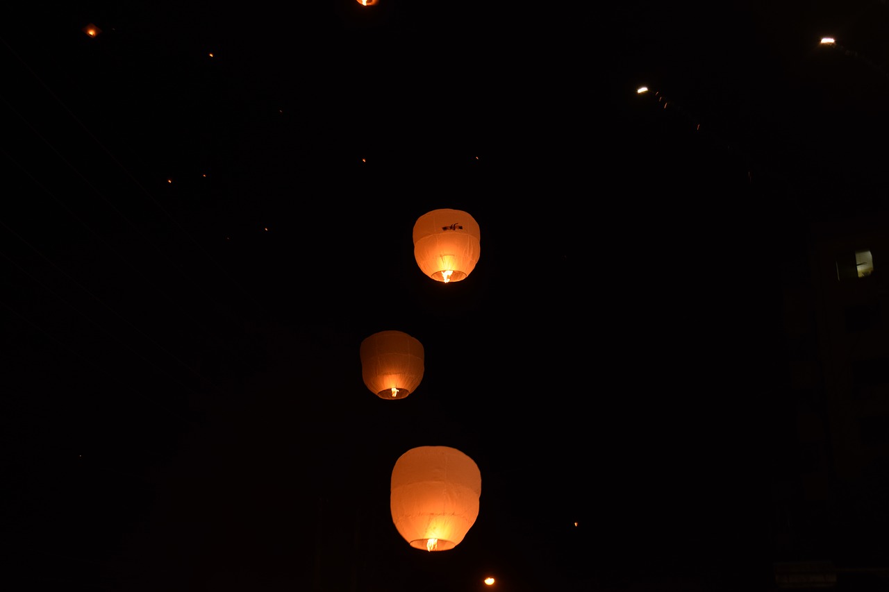 sky lanterns lantern sky lantern free photo