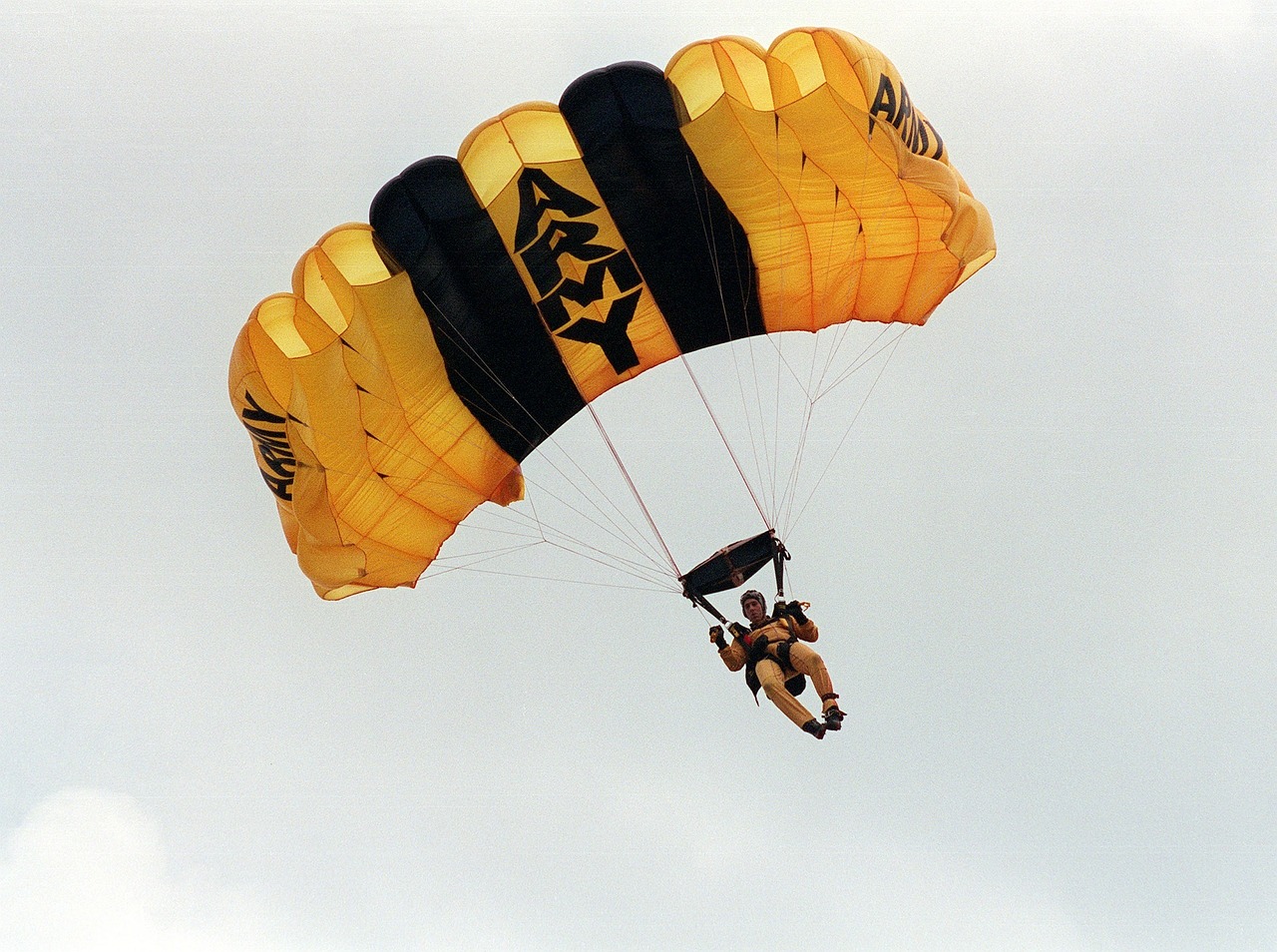 skydiver parachuting army free photo