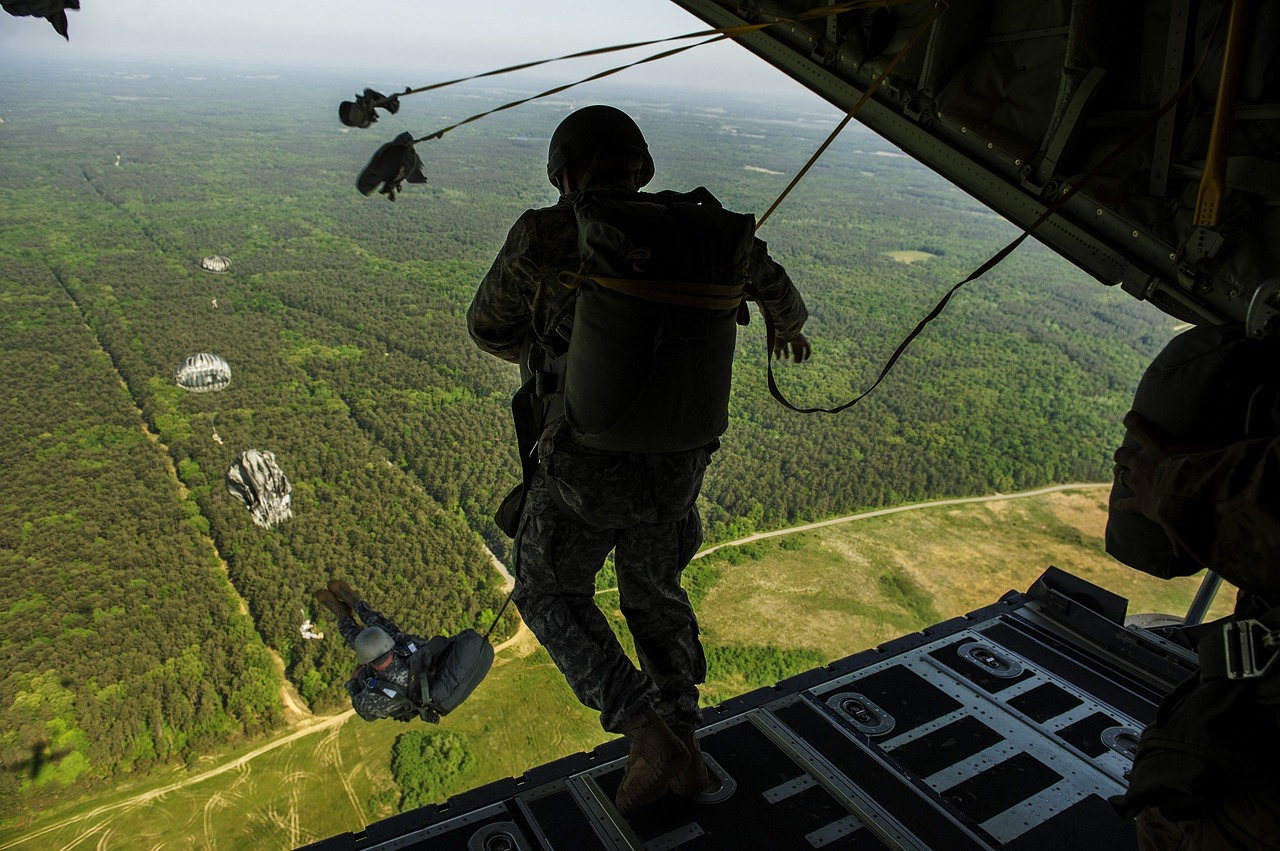 skydiver parachuting free fall free photo