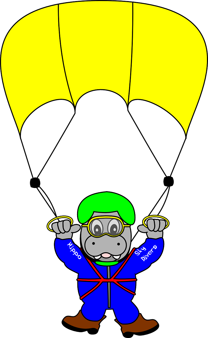 skydiver fun hippo free photo