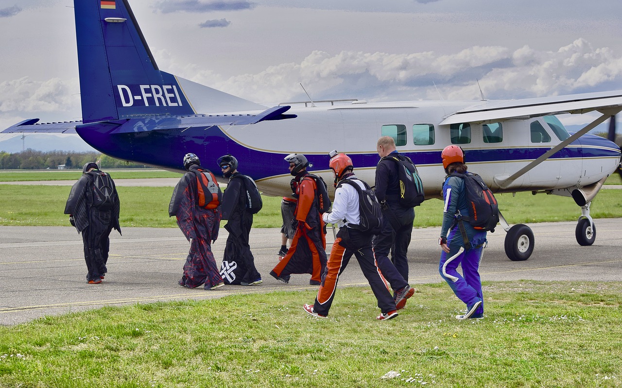 skydiving  human  aircraft free photo