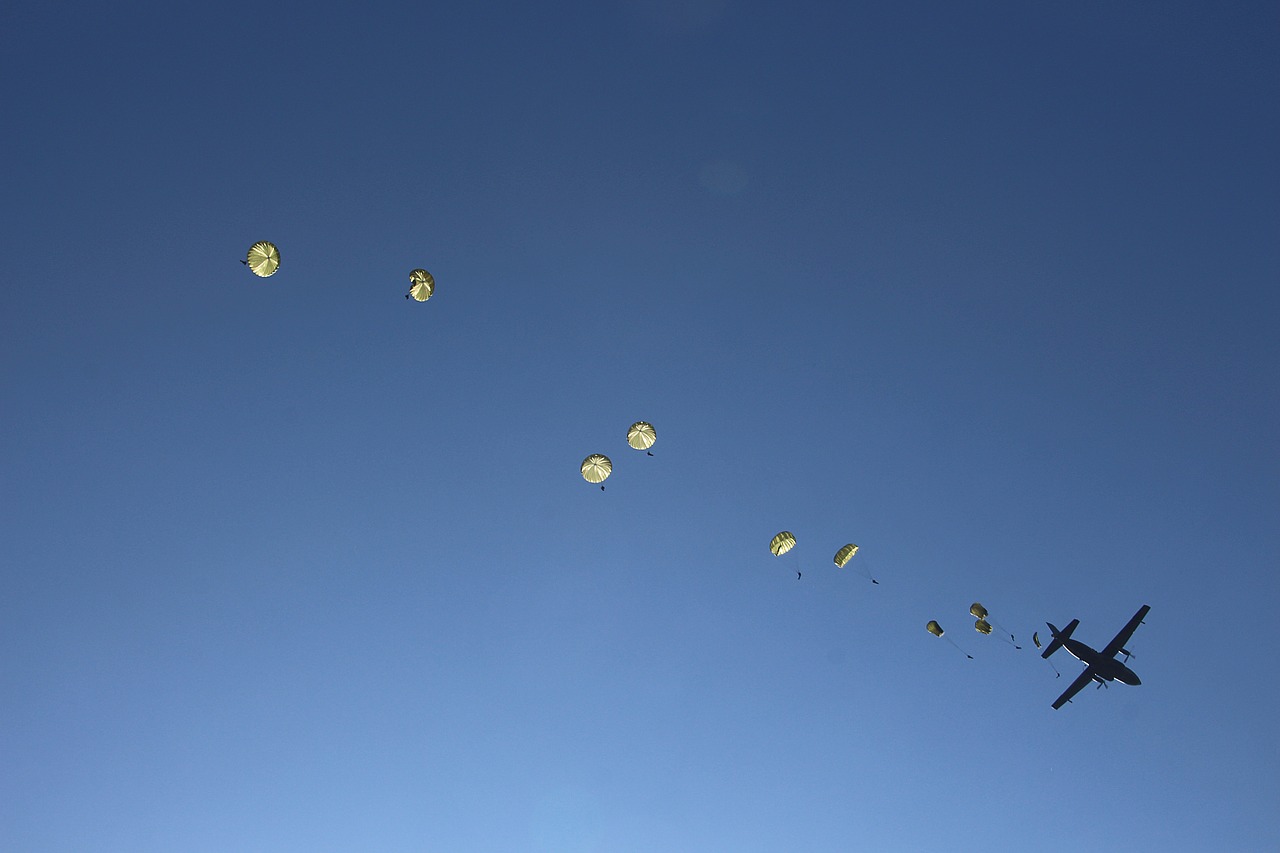 skydiving  parachutes  bundeswehr free photo