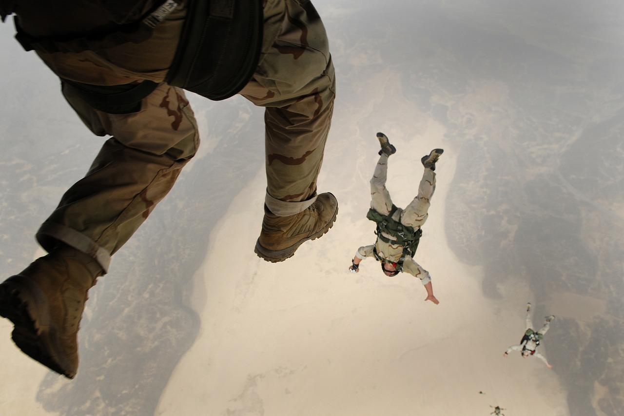 skydiving jump falling free photo