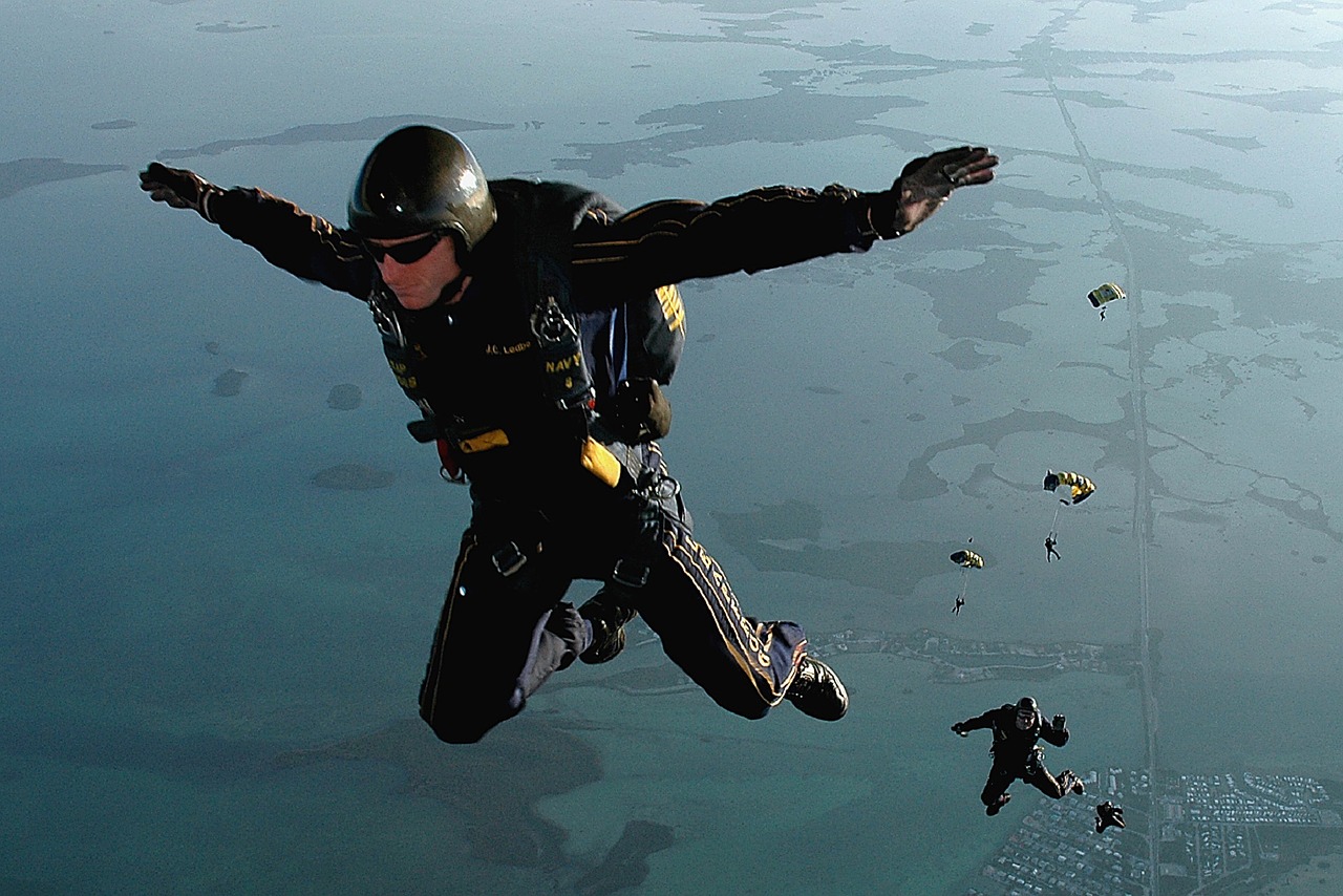 skydiving jump falling free photo