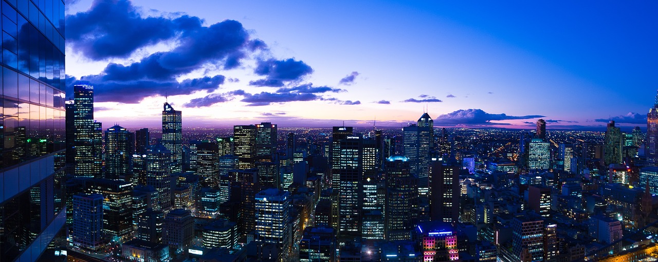 skyline dusk melbourne free photo