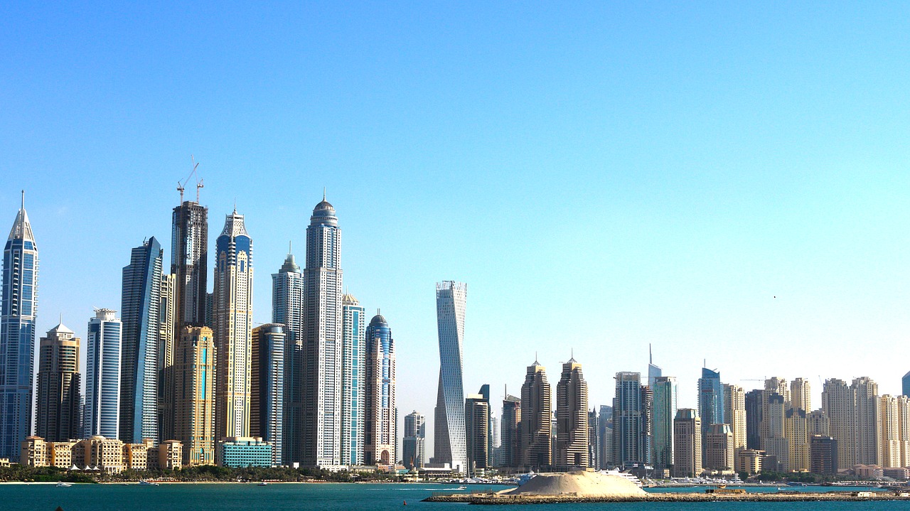 skyline dubai skyscrapers free photo