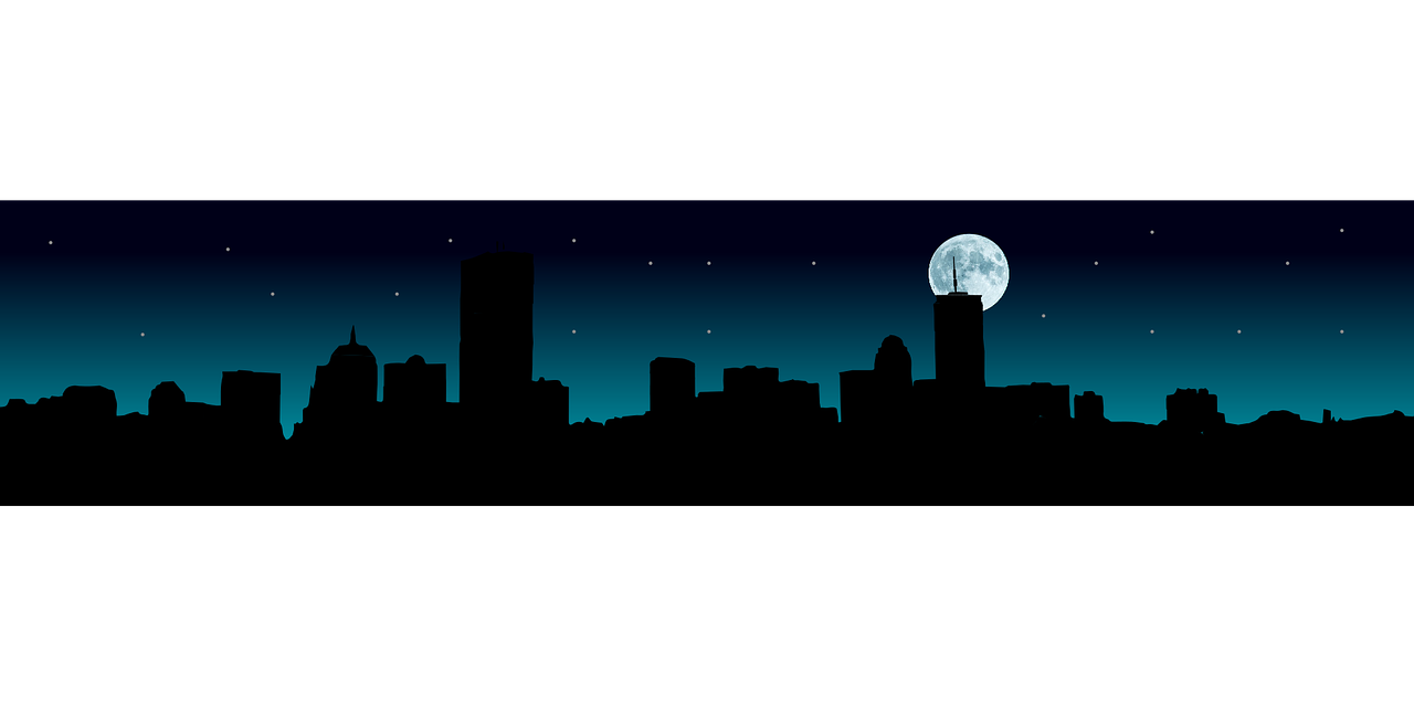 skyline boston night free photo