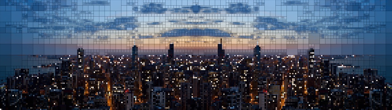 skyline  pixel  abstract free photo