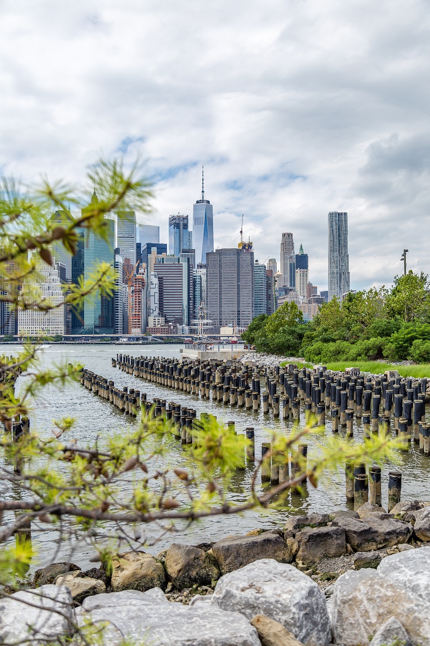 skyline  city  pier free photo